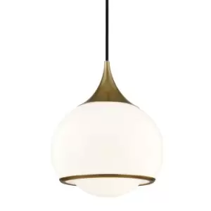 image of Reese 1 Light Medium Pendant Brass, Glass