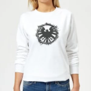 Image of Marvel Avengers Agent Of SHIELD Logo Brushed Womens Sweatshirt - White - L
