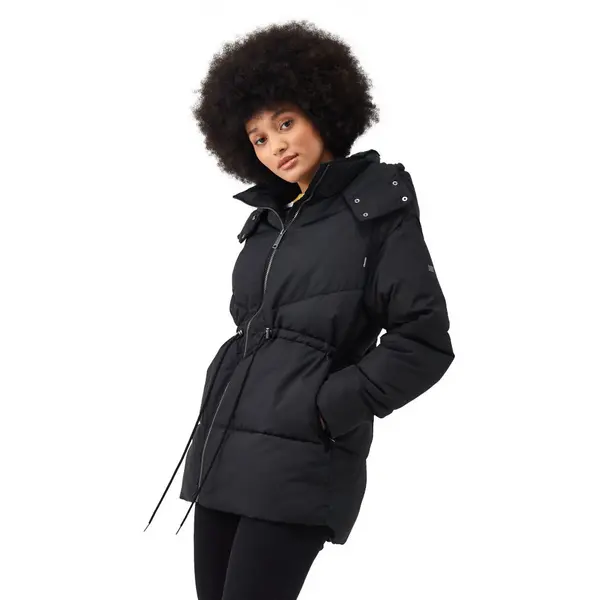 Image of Regatta Womens Rurie Hooded Padded Insulated Jacket Coat 14 - Bust 38' (97cm) Black RWN277-800-14