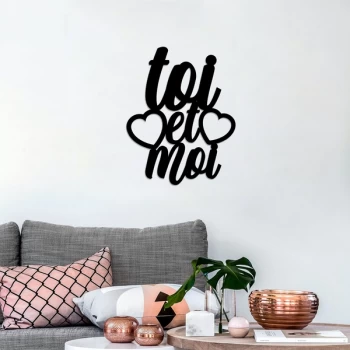 Image of Toi Et Moi - Black Decorative Metal Wall Accessory