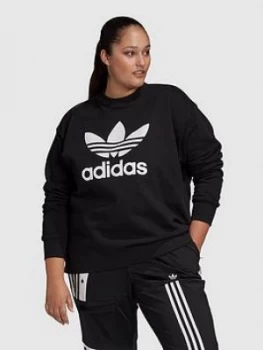 Image of Adidas Originals Plus Trefoil Crew Sweat - Black