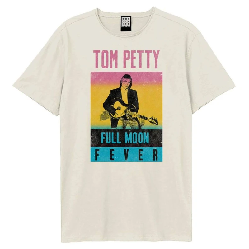 Image of Amplified Mens Full Moon Fever Tom Petty & The Heartbreakers T-Shirt in Cream Size: Large Cream Male L