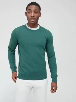 Image of Superdry Embroidered Logo Crew Neck Sweat - Green Size M Men