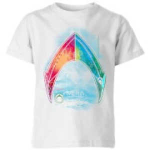 Image of Aquaman Mera Beach Symbol Kids T-Shirt - White - 11-12 Years