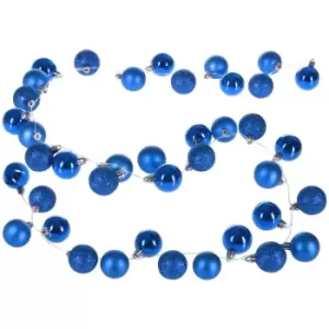 Image of Xmas Fairy Lights Chain with Christmas Baubles - 2m - Timer Function Blue