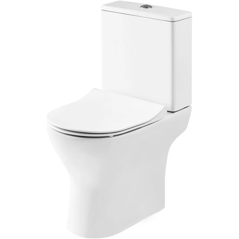 Image of NUIE Nuie - Freya Rimless Open Back Close Coupled Toilet with Push Button Cistern - Soft Close Seat NCG350