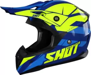 image of Shot Pulse Revenge Motocross Helmet, black-green-blue Size M black-green-blue, Size M