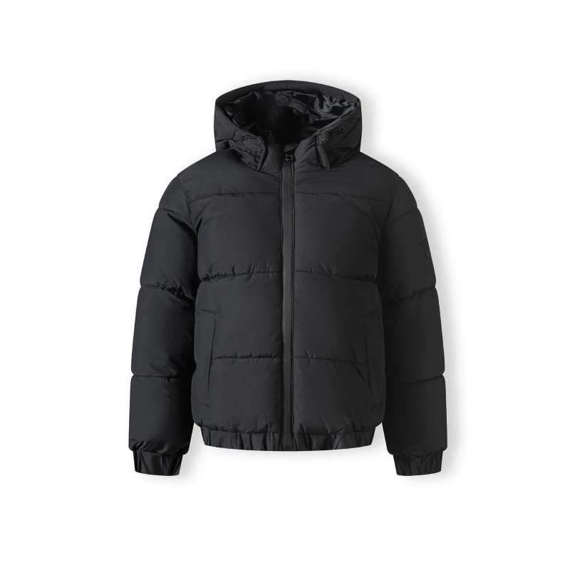 Image of Minoti Boys ripstop jacket high collar elastic cuffs Black male 7-8 Yrs