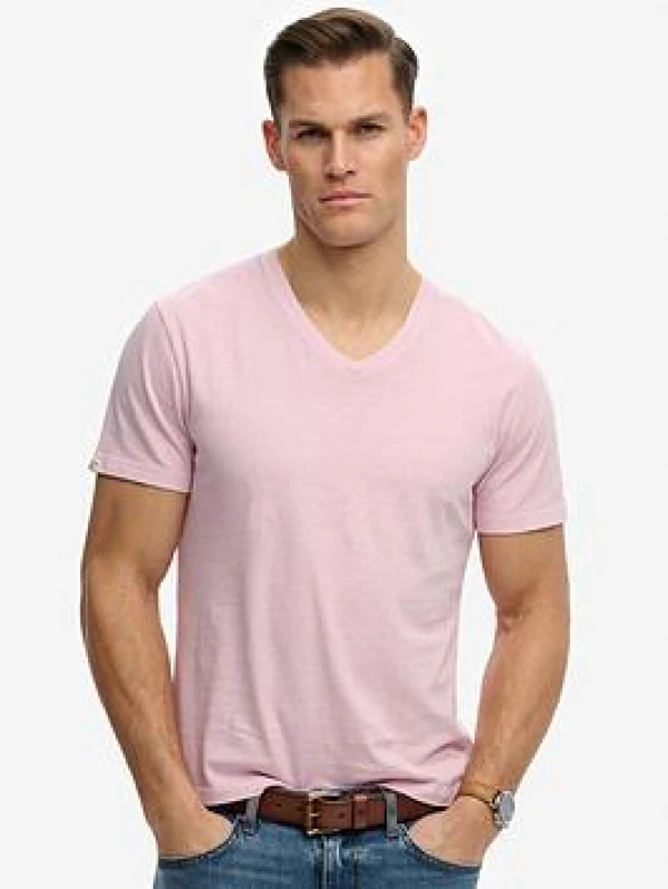 Image of Superdry V-neck T-Shirt Superdry Classic Jaune Male S