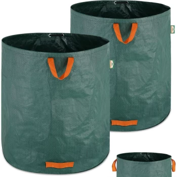 image of 2x Garden Bags Waste & Storage 500 Litre Heavy Duty Woven PE Material Carry Handles - Gardebruk