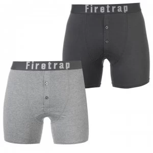 image of Firetrap 2 Pack Boxers Mens - Grey / GreyMarl