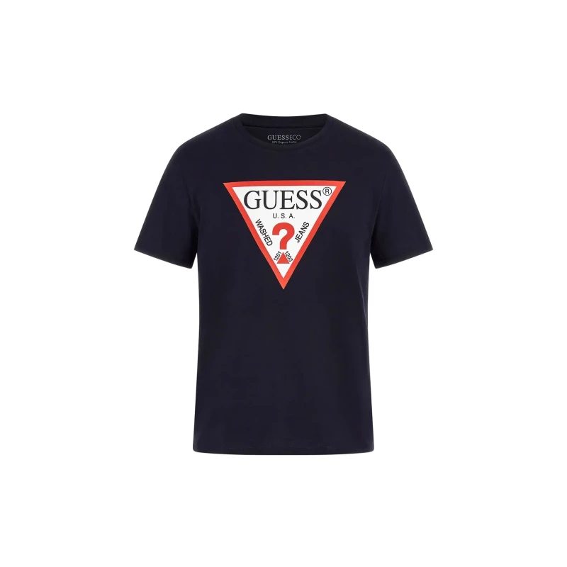 Image of Guess Round-neck logo T-Shirt Guess CN Original Bleu Male S