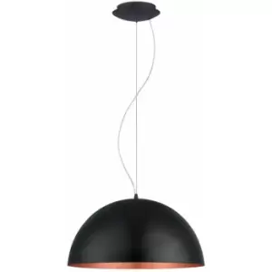 Image of Pendant Ceiling Light Black Outer Colour Copper Inner Colour Bulb E27 1x60W