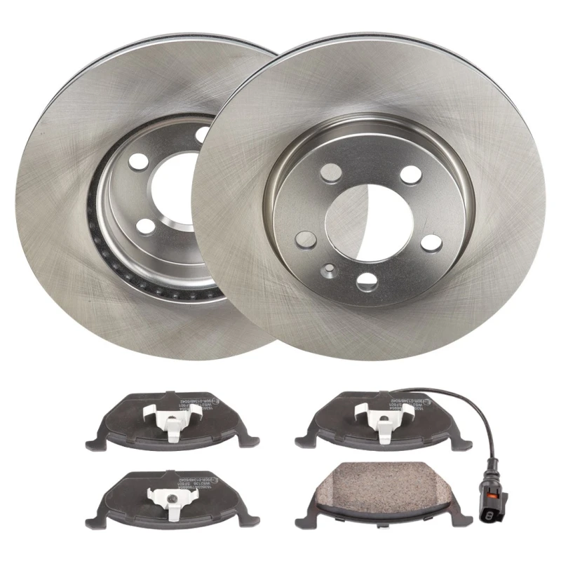 Image of RIDEX 3405B2140 Brake disc and pads set Front Axle, Brake Disc Type: internally vented, incl. wear warning contact Brake Set,disc brakes (3405)