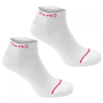 image of USA Pro 2 Pack Crew Socks - White