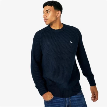 image of Jack Wills Ribbed Knitted Jumper - Navy