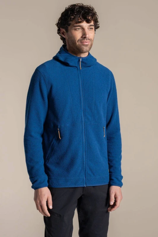 Image of Craghoppers Mens Compresslite Fleece Hooded Jacket in Blue Size: Medium Blue Male M