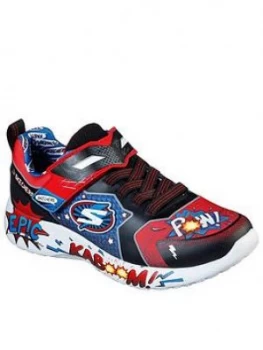 image of Skechers Childrens Dynamight Defense Squad Trainer - Red, Size 10.5 Younger