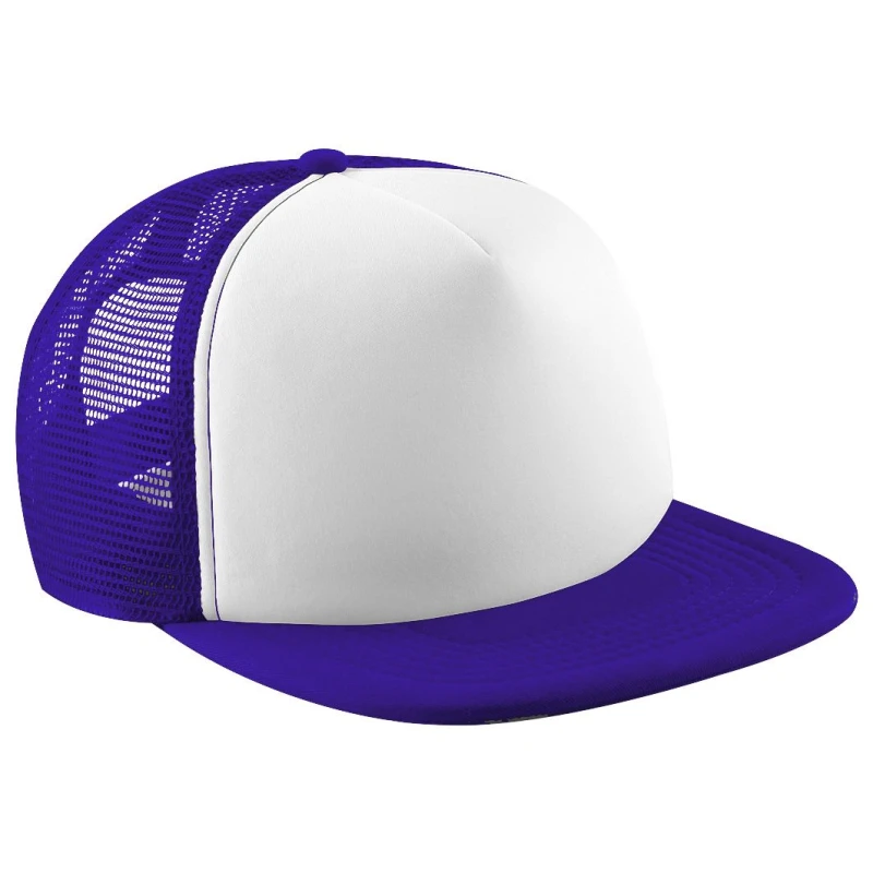 Image of Beechfield Beechfield Men Vintage Plain Snap-Back Trucker Cap Pack of 2 in Purple Purple One Size Male 5059269087746