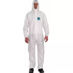 Image of White Coveralls Hooded Size (L) - Ansell