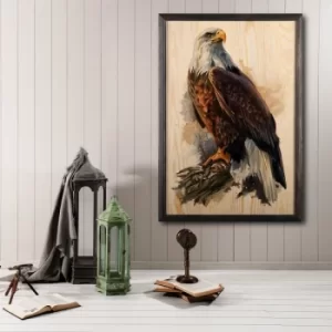 Image of Eagle XL Multicolor Decorative Framed Wooden Painting