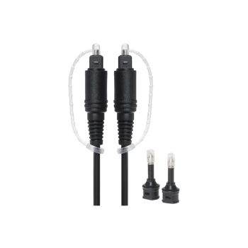 Image of Maplin TOSlink Optical Audio Cable with Mini TOSlink Adapter - Black, 1.5m