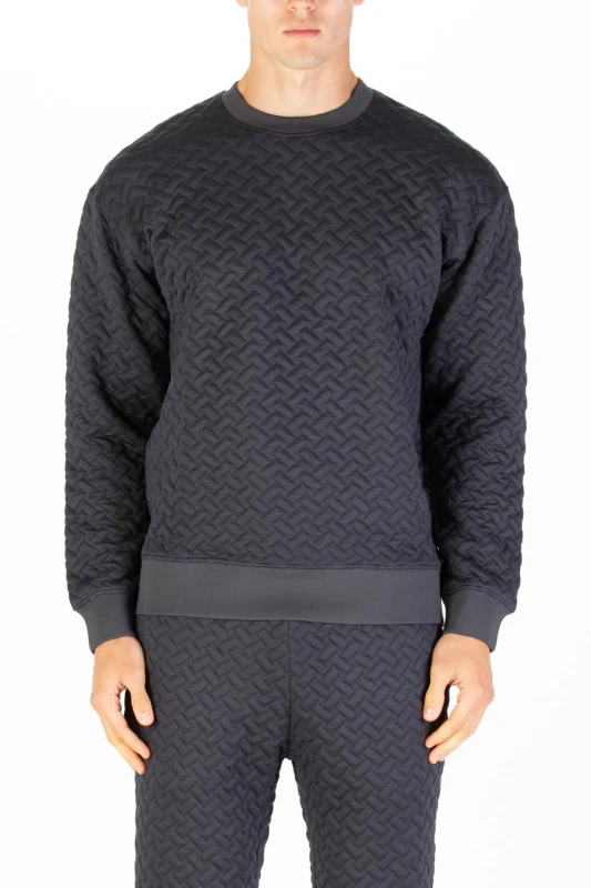 Image of Luke 1977 Luke 1977 Men Torridon Texture Sweatshirt in Charcoal Size: X-Large Charcoal XL Male 5063494107483