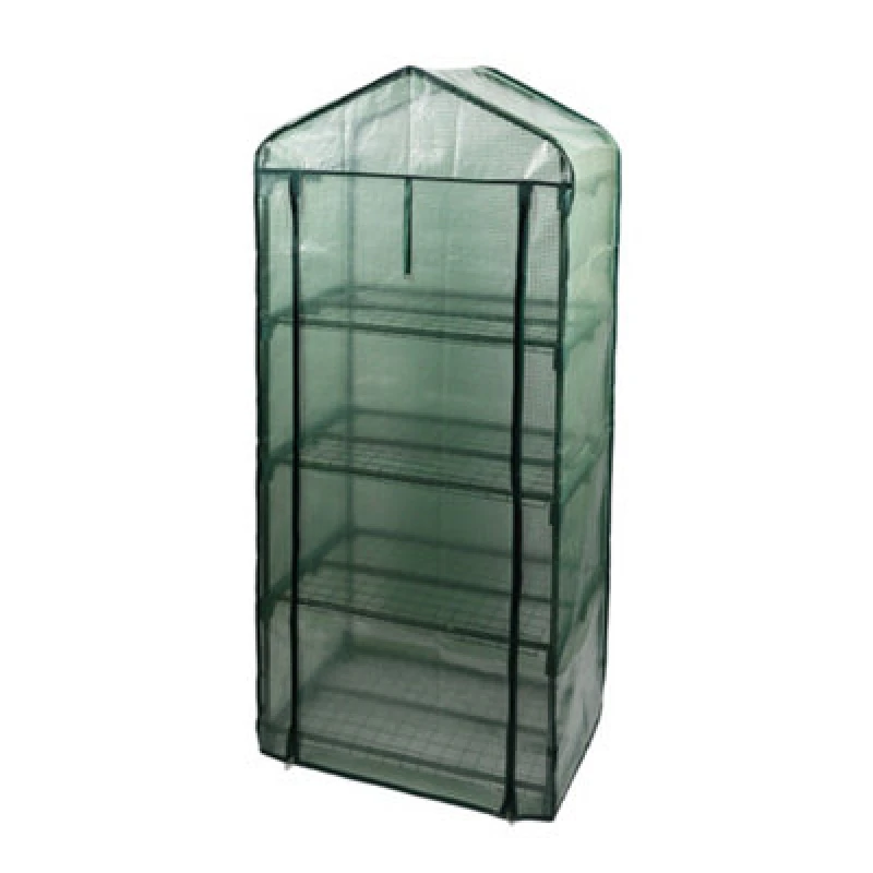 Image of Yougarden Four Tier Greenhouse, Ready To Assemble, L69Cm X W49Cm X H160Cm, Space Saving Growing For Garden, Stand With Clear Cover