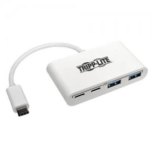 Image of Tripp Lite 4 Port USB C Hub USB C to 2x USB A 2x USB C USB 3.0 White