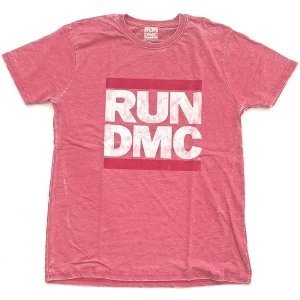 Image of Run DMC - Logo Vintage Unisex Large T-Shirt - Pink