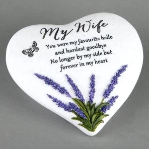 Image of Thoughts Of You 'Wife' Memorial Heart Stone