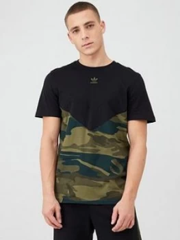 Image of adidas Originals Camo T-Shirt - Black, Size L, Men