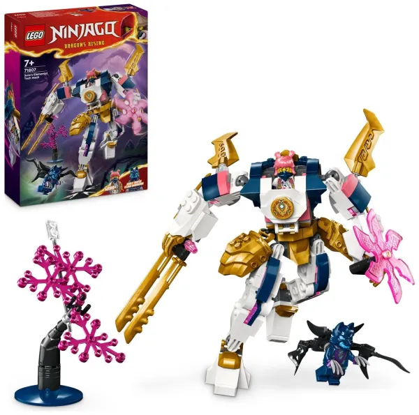 image of LEGO NINJAGO Sora's Elemental Tech Mech Action Figure 71807