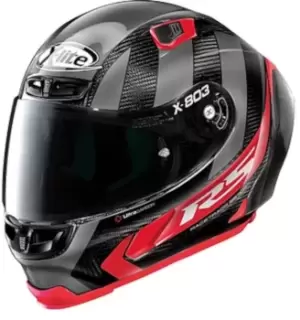 image of X-Lite X-803 RS Ultra Carbon Wheelie Helmet, black-grey-red Size M black-grey-red, Size M