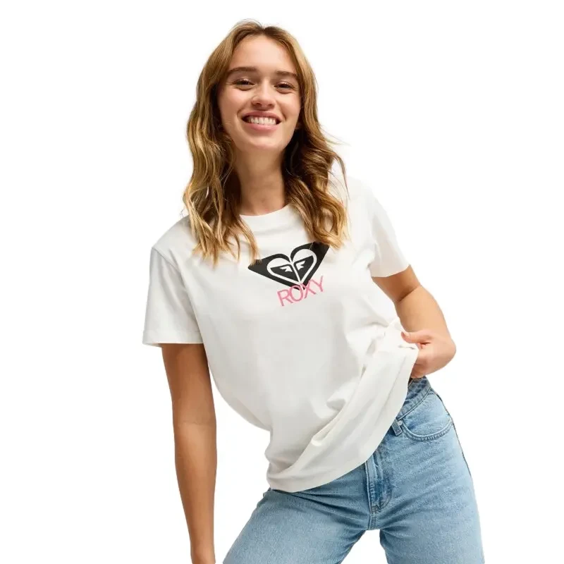 Image of Roxy Womens T-Shirt Roxy Ocean Road Art Beige Female XL