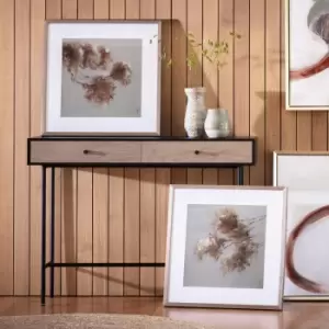 Image of Set of 2 Elsberry Floral Framed Art 59 x 59cm Natural
