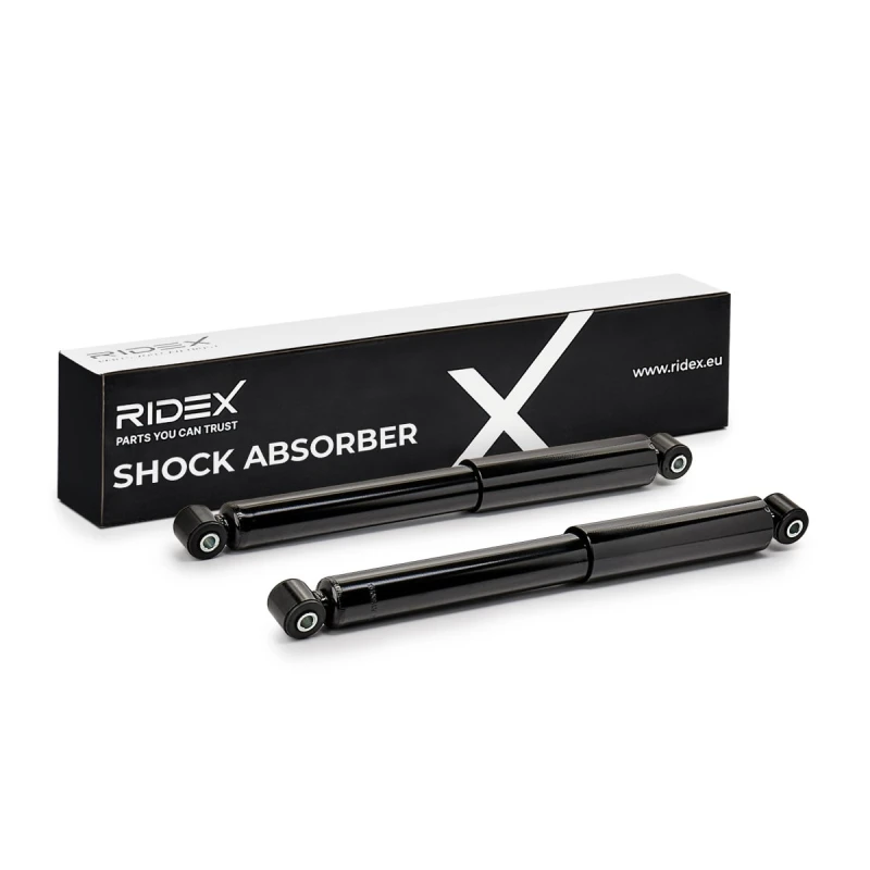 Image of RIDEX 854S19331 Shock absorber Rear Axle, Gas Pressure, Twin-Tube, Absorber does not carry a spring, Bottom eye Shock Absorber (854)
