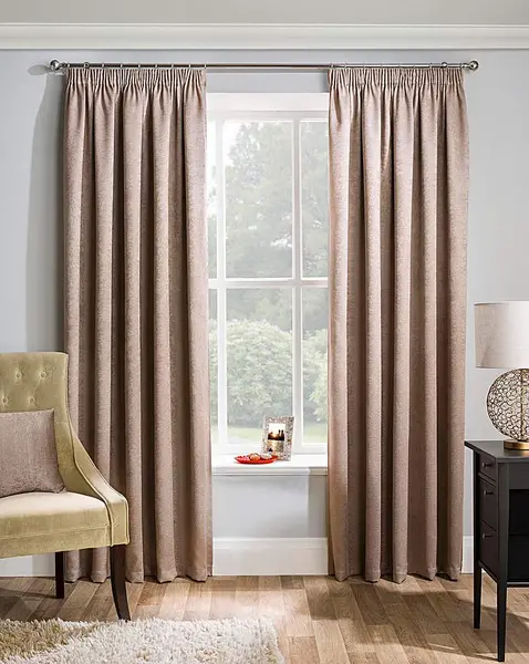 image of JD Williams Matrix Pencil Pleat Curtain Latte 117 x 183cm MN15411