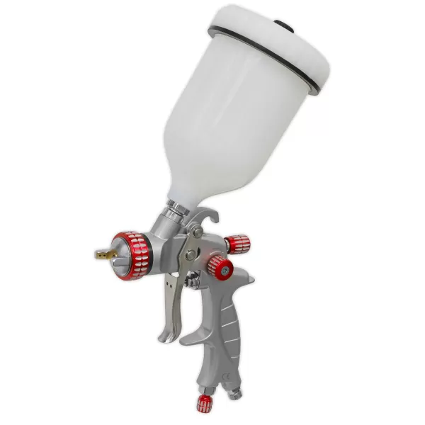 Image of Genuine SEALEY HVLP01 HVLP Gravity Feed Spray Gun 1.4mm Set-Up