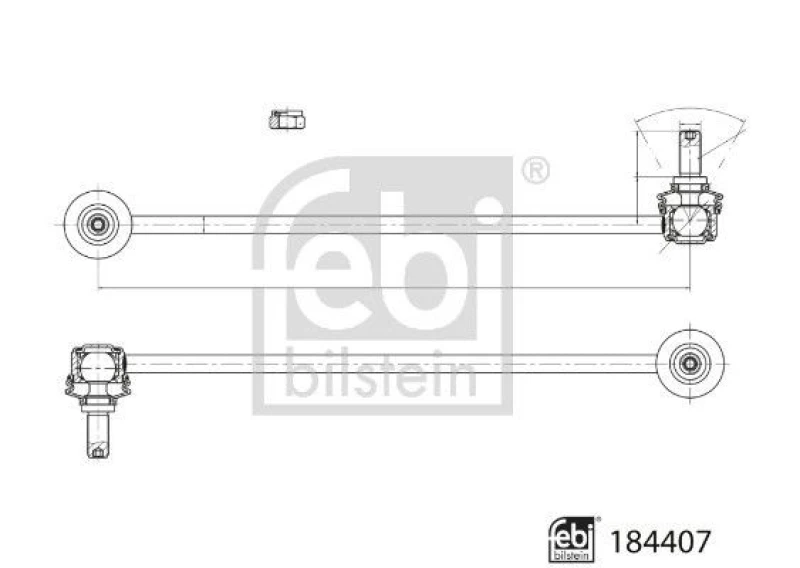 Image of FEBI BILSTEIN 184407 Anti-roll bar link Front Axle Right Steel Link Stabiliser (3229)
