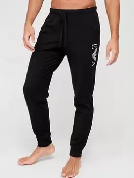Image of Emporio Armani Bodywear Bold Monogram Logo Lounge Pants - Black, Size XL, Men