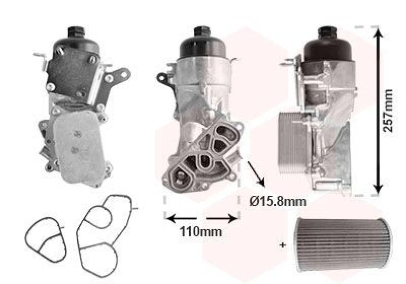 Image of VAN WEZEL Engine oil cooler VAN WEZEL 09013729