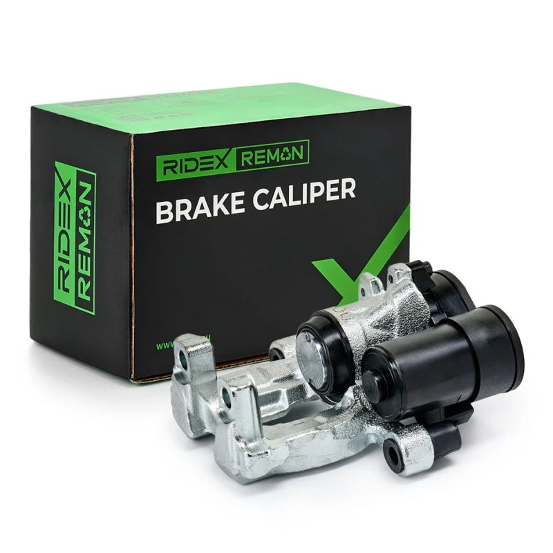 Image of RIDEX REMAN 78B3149R Brake caliper Rear Axle Right, with electric motor, for vehicles with electric parking brake Cast Iron Brake Caliper (78)