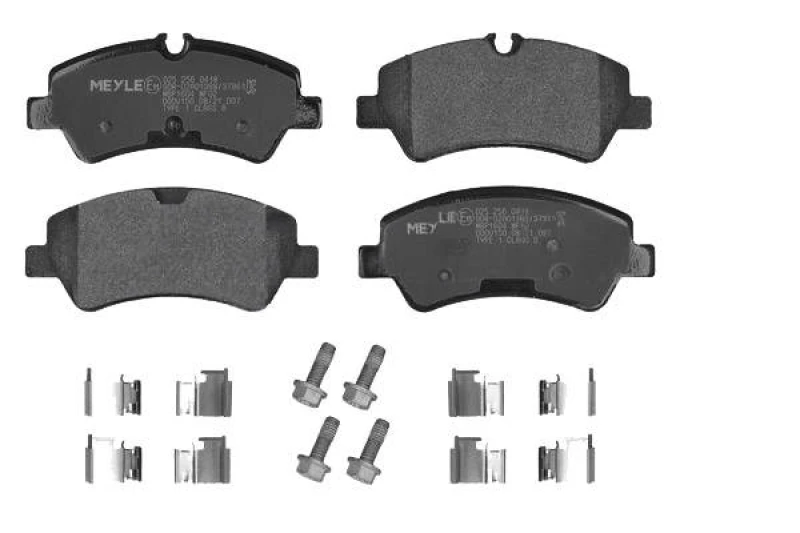 Image of MEYLE 025 256 0418 Brake pad set Rear Axle, prepared for wear warning indicator, Original Quality, with anti-squeak plate Brake Pad Set,disc brake (4