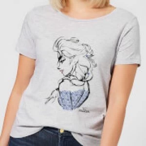Image of Disney Frozen Elsa Sketch Womens T-Shirt - Grey - 3XL