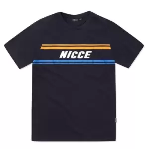 image of Nicce Border T-Shirt Mens - Blue