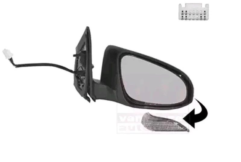Image of VAN WEZEL 5407808 Wing mirror * HAGUS * Right, Heatable, primed Outside Mirror (50)