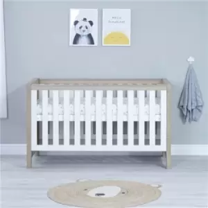 image of Babymore Luno Cot Bed - White Oak