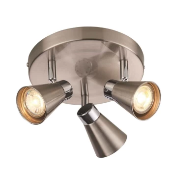 Image of Endon Kai - LED 3 Light Spotlight Satin Nickel, Chrome Plate, GU10