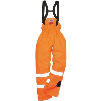 Image of Portwest - S781ORRXXL - sz 2XL Bizflame Rain Lined- Hi-Vis Antistatic FR Trouser - Orange